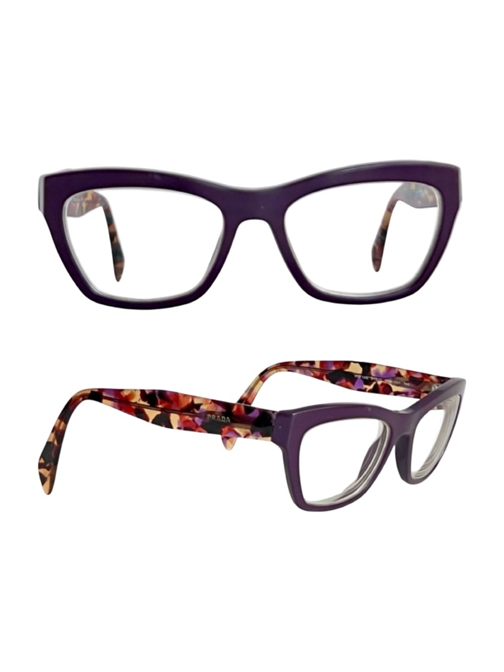 Prada VPR 14Q Purple Acetate Optical Frames 51-17-140 Made in Italy, with case